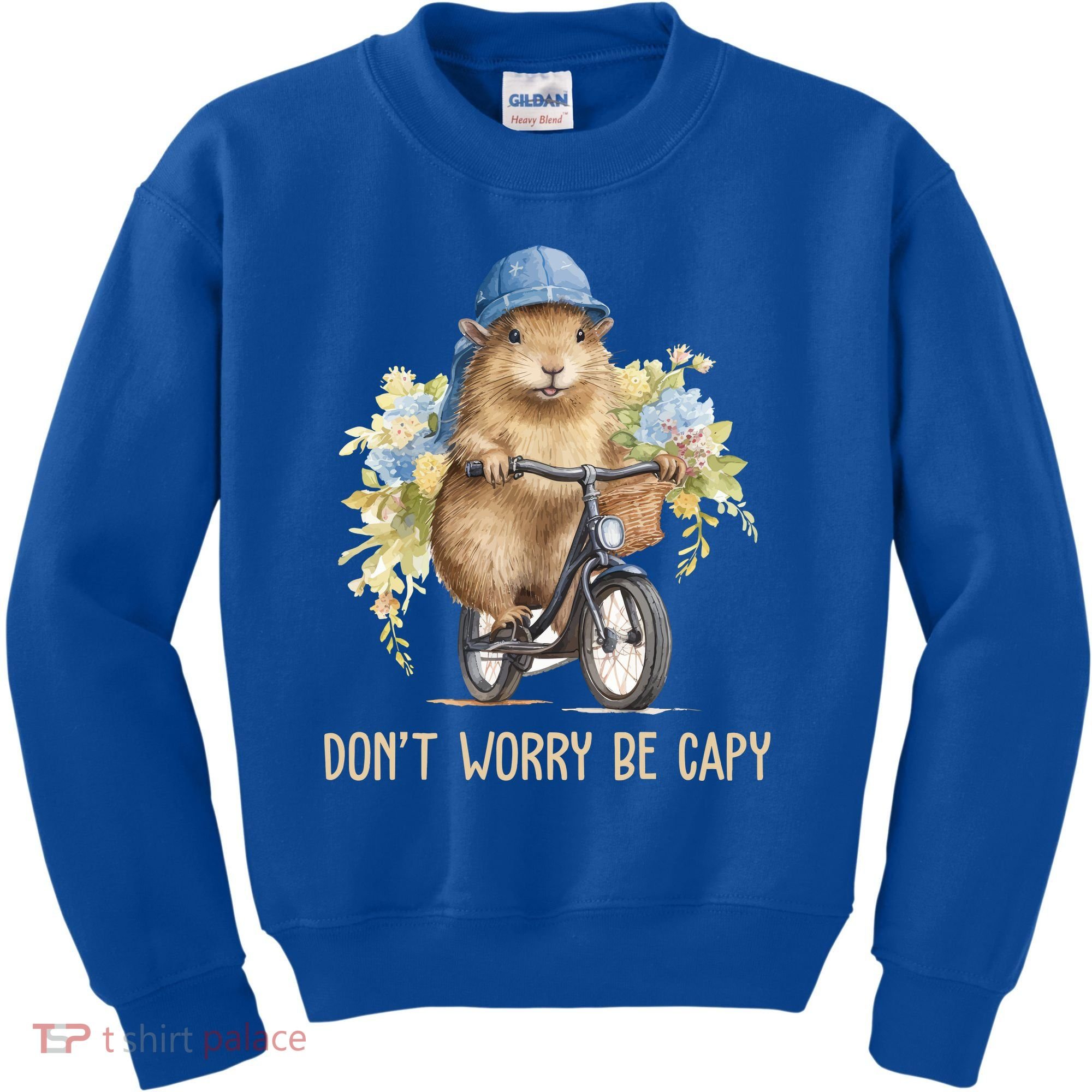 Capybara Dont Worry Be Capy Kids Sweatshirt