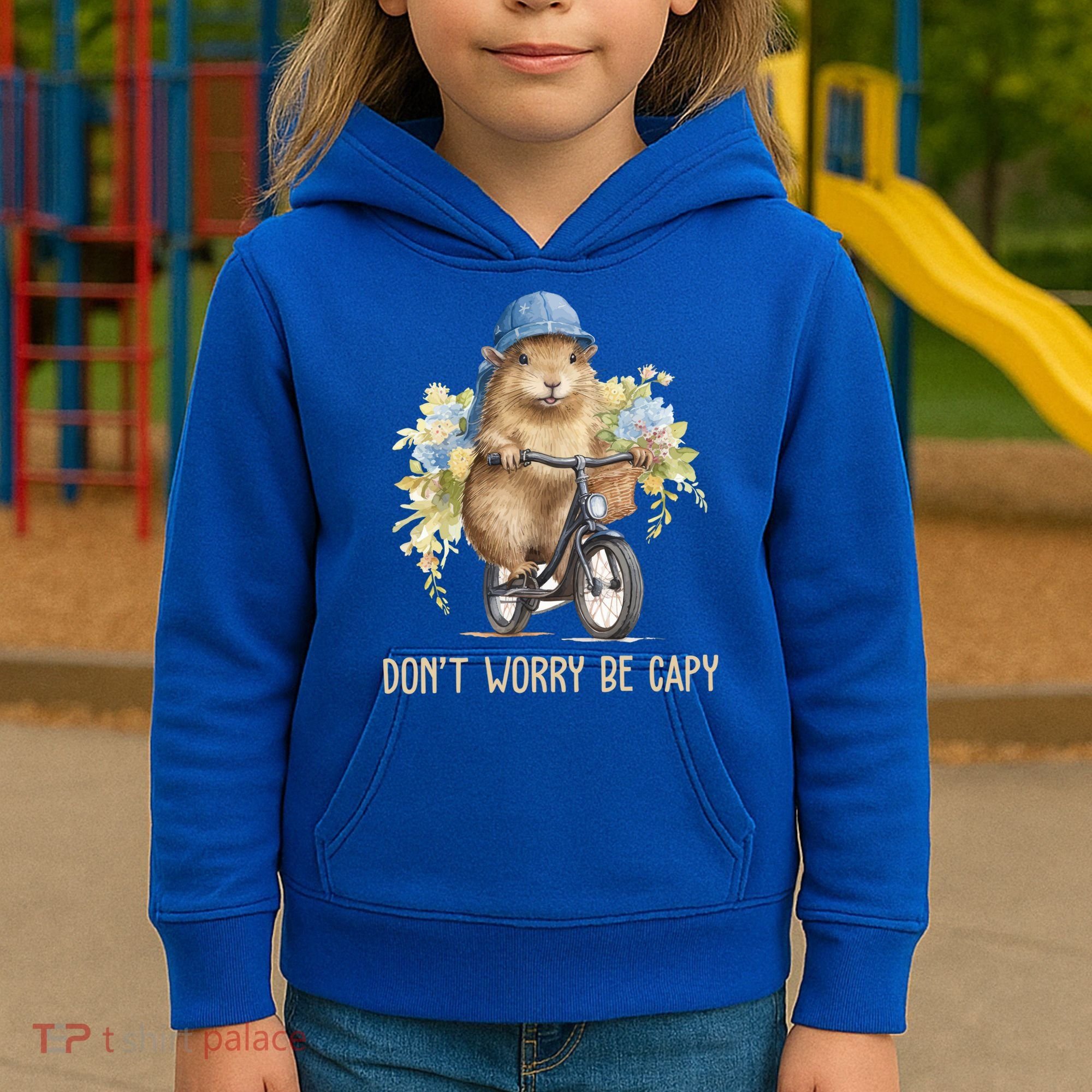 Capybara Dont Worry Be Capy Kids Hoodie