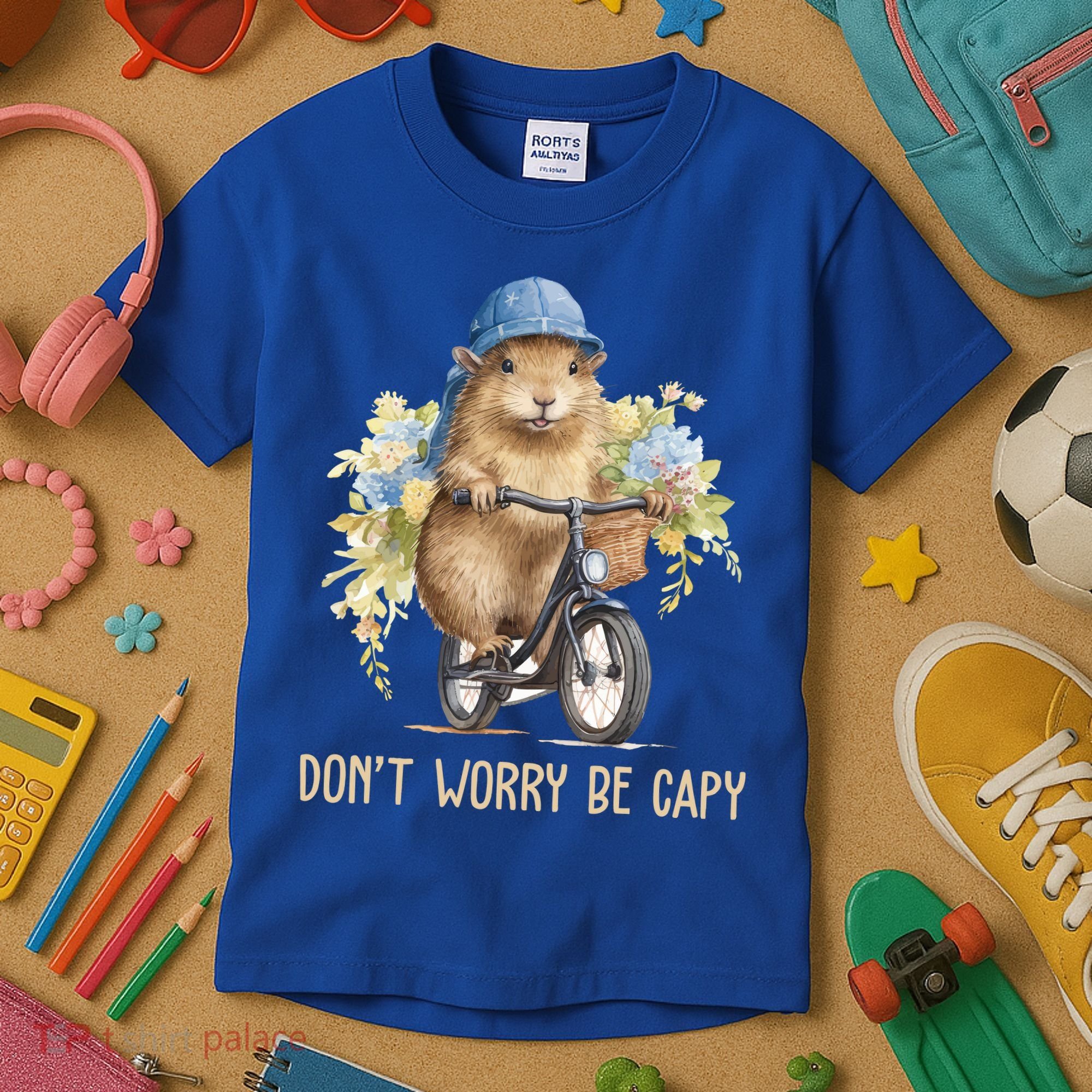 Capybara Dont Worry Be Capy Kids T-Shirt