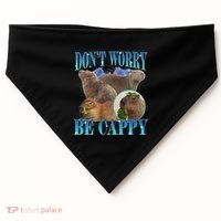 Capybara Dont Worry Be Cappy Funny Animal Capybara Meme USA-Made Doggie Bandana thumb 0