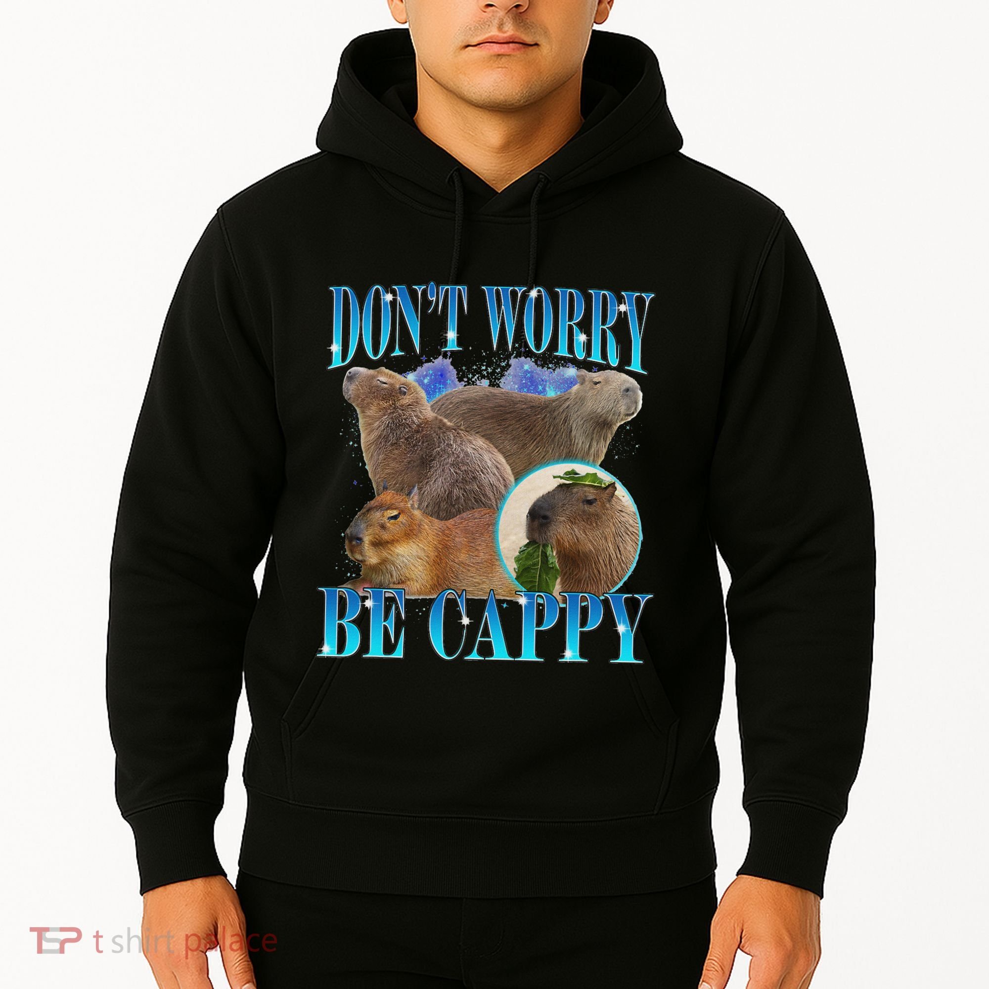Capybara Dont Worry Be Cappy Funny Animal Capybara Meme Hoodie