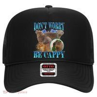 Capybara Dont Worry Be Cappy Funny Animal Capybara Meme Hat thumb 0