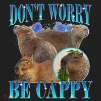 Capybara Dont Worry Be Cappy Funny Animal Capybara Meme Hat thumb 2