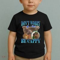 Capybara Dont Worry Be Cappy Funny Animal Capybara Meme Toddler T-Shirt thumb 2