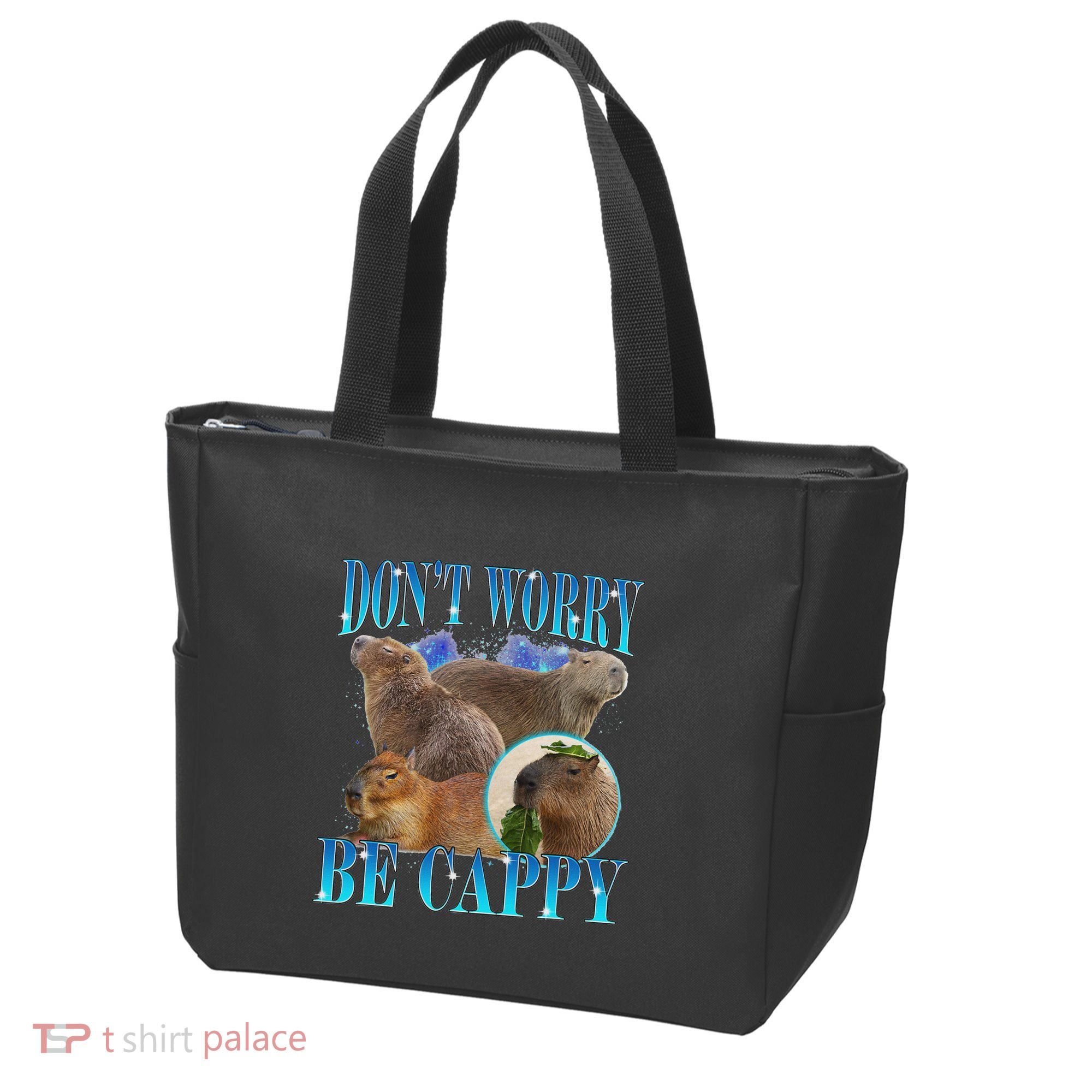 Capybara Dont Worry Be Cappy Funny Animal Capybara Meme Tote Bag