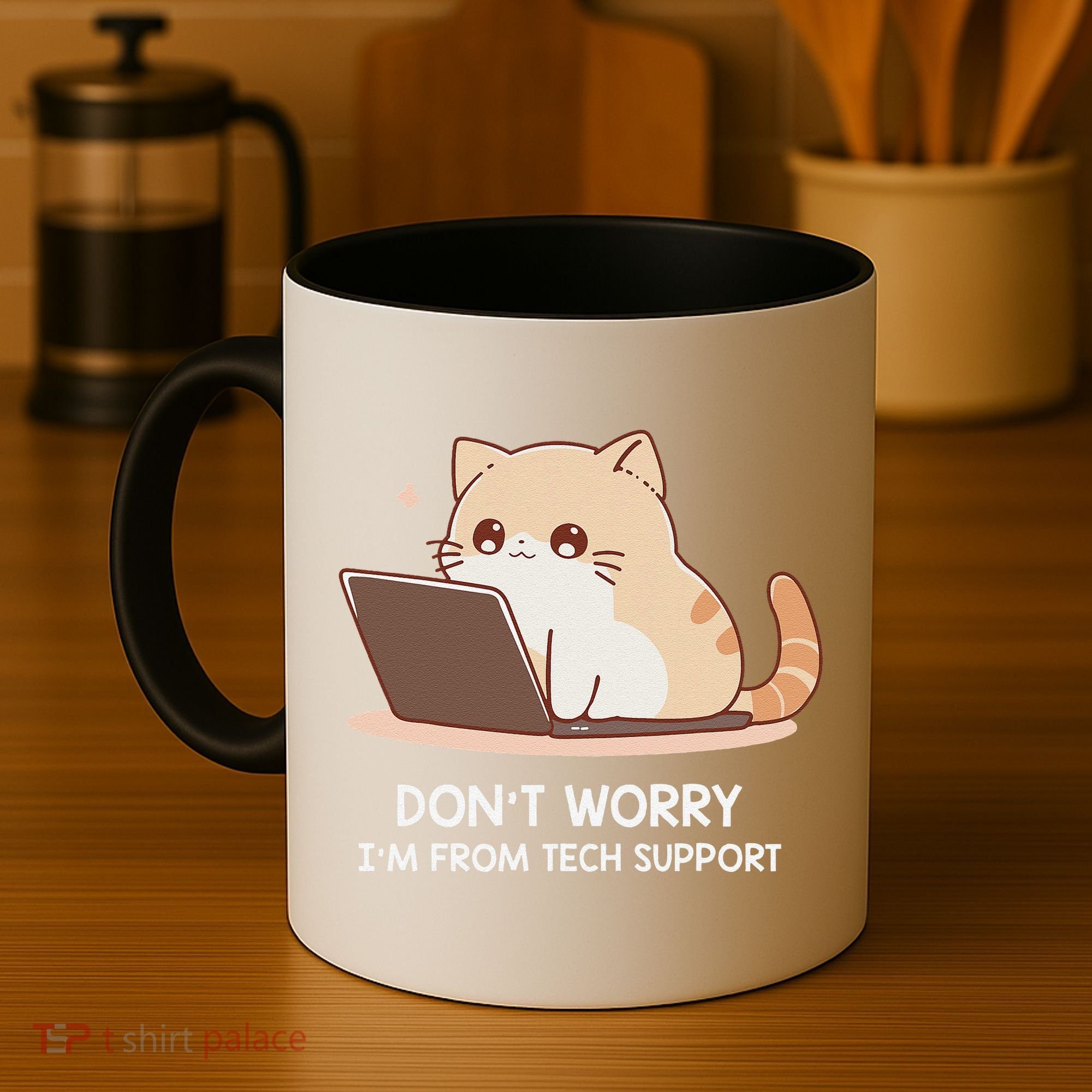 Cat DonT Worry IM From Tech Support Coffee Mug