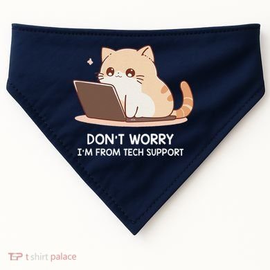 Cat DonT Worry IM From Tech Support USA-Made Doggie Bandana