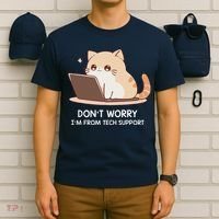 Cat DonT Worry IM From Tech Support T-Shirt thumb 6