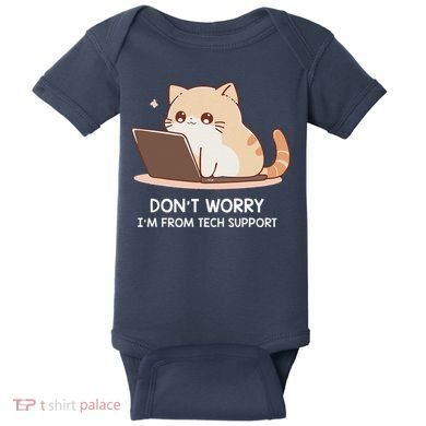 Cat DonT Worry IM From Tech Support Baby Bodysuit