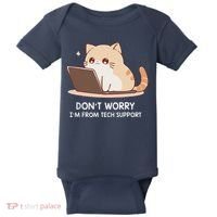 Cat DonT Worry IM From Tech Support Baby Bodysuit thumb 0