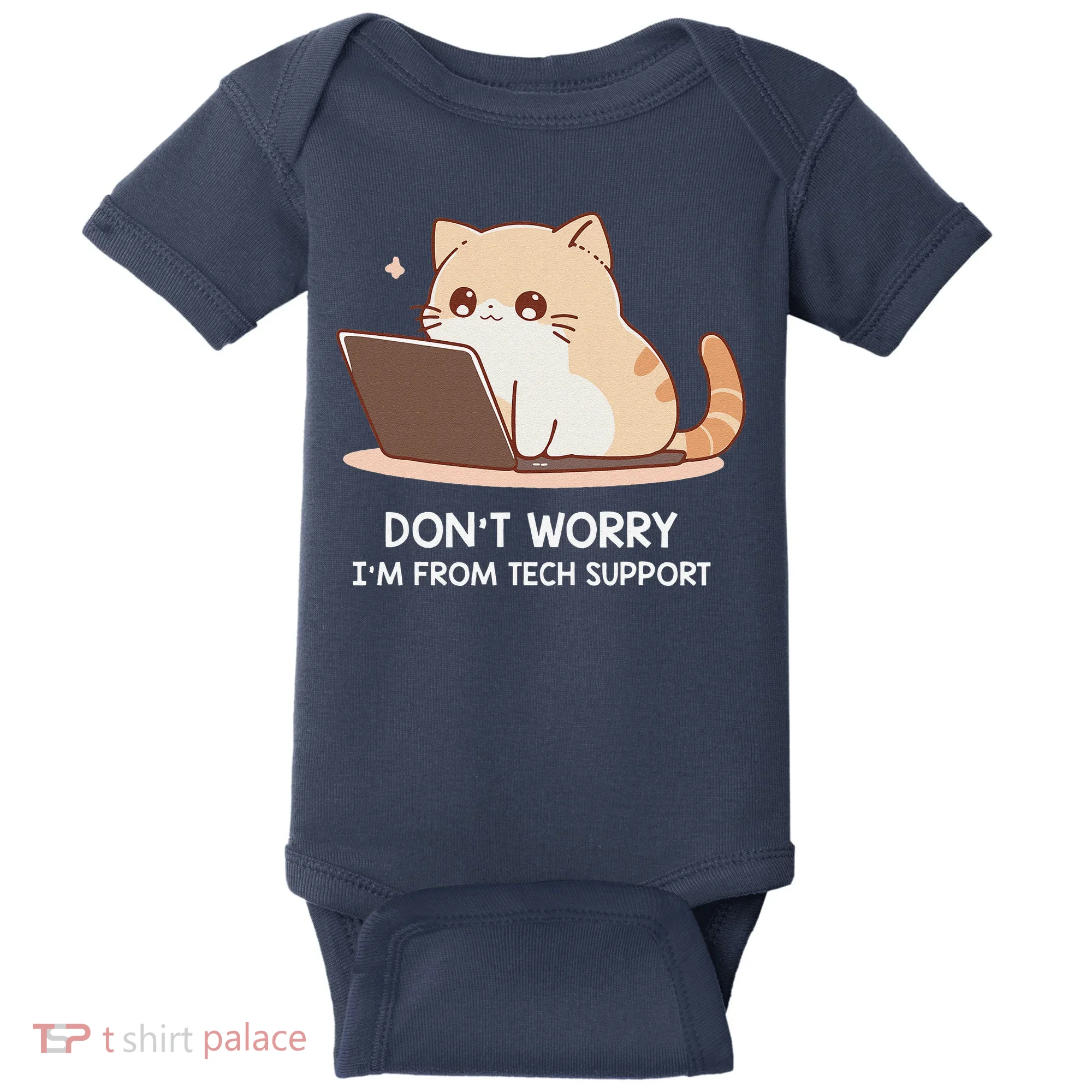 Cat DonT Worry IM From Tech Support Baby Bodysuit