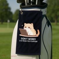 Cat DonT Worry IM From Tech Support Golf Towel thumb 2