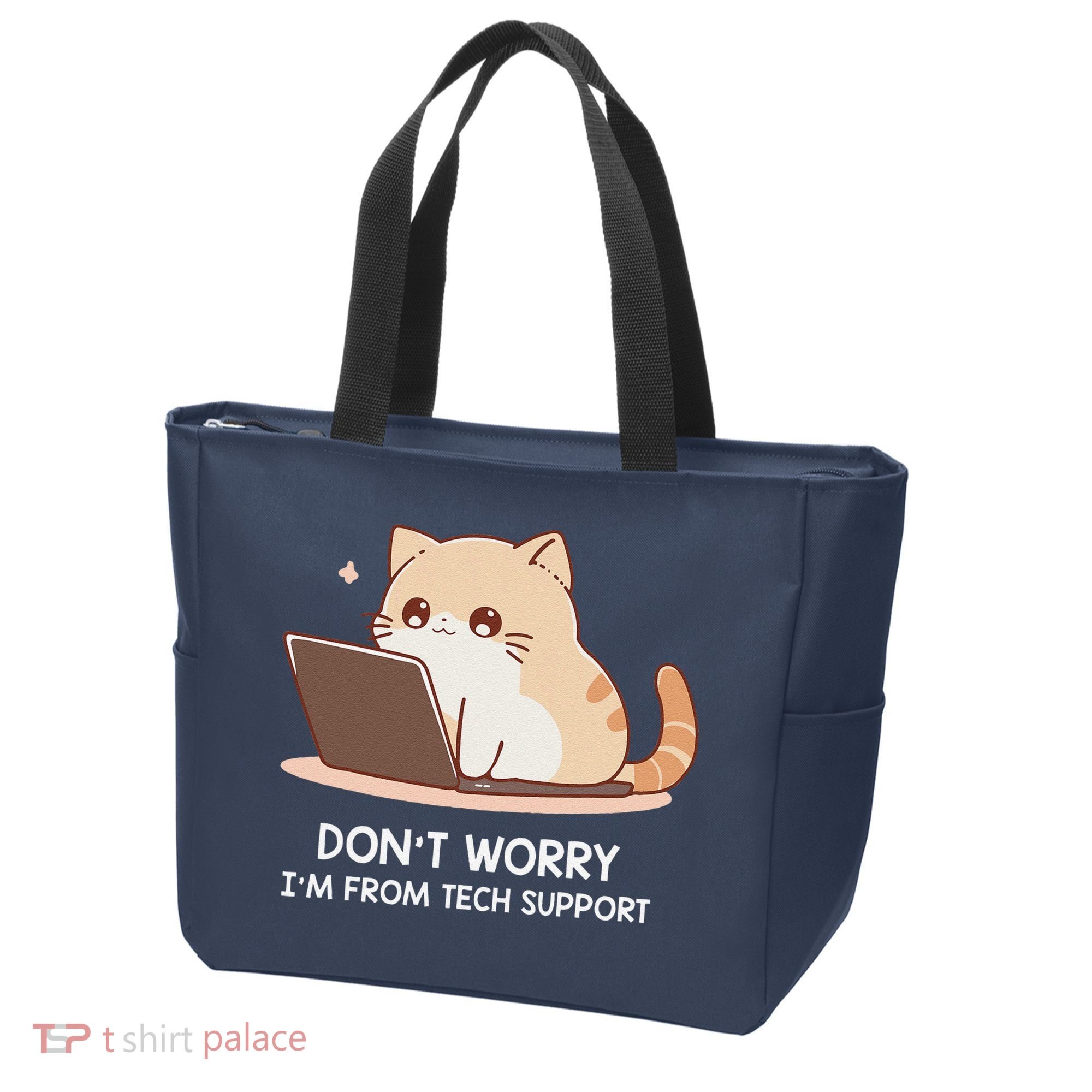 Cat DonT Worry IM From Tech Support Tote Bag