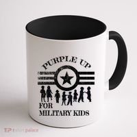 Cool Distressed Wear Purple Military Children Coffee Mug thumb 1