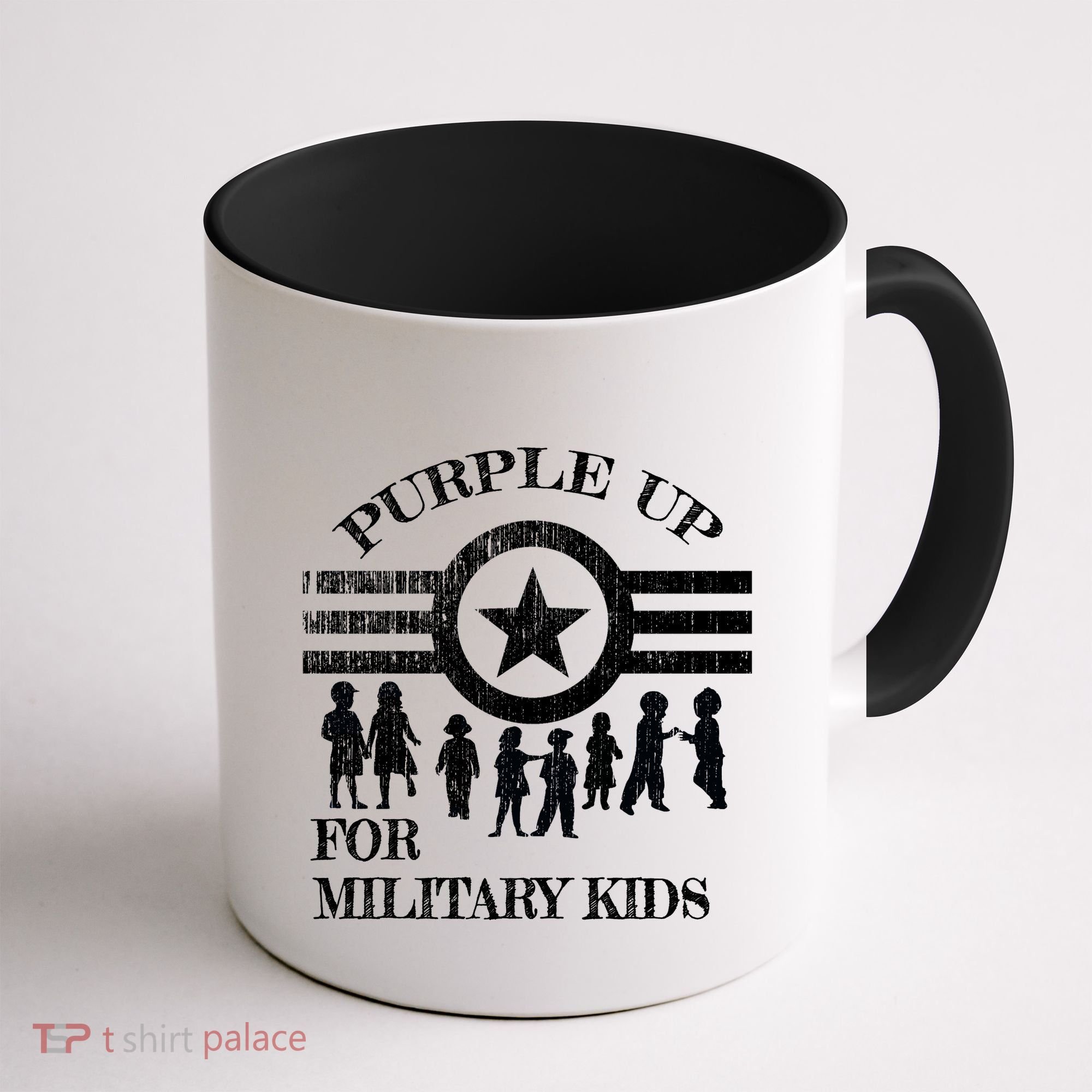 Cool Distressed Wear Purple Military Children Coffee Mug