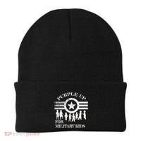 Cool Distressed Wear Purple Military Children Beanie thumb 0