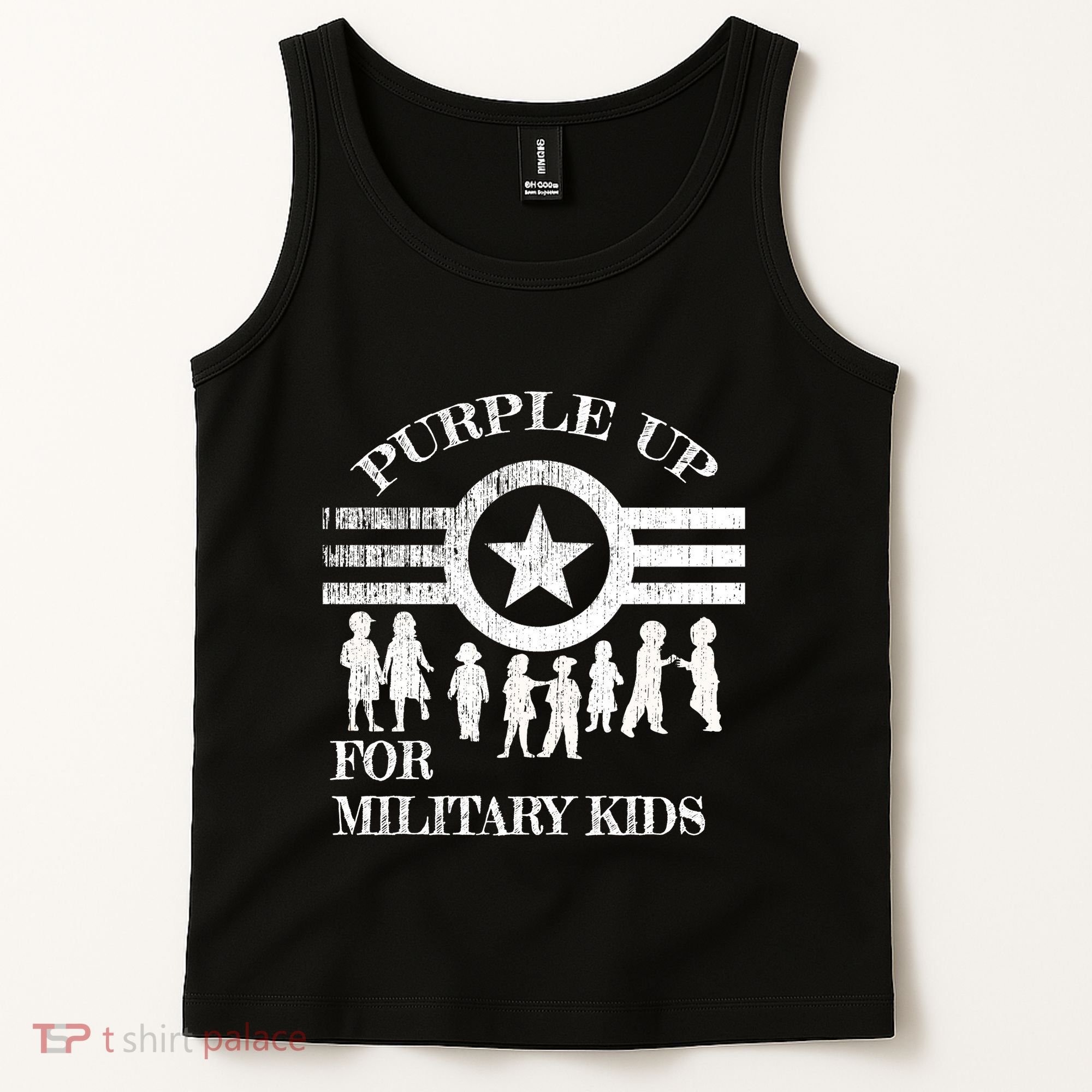 Cool Distressed Wear Purple Military Children Tank Top