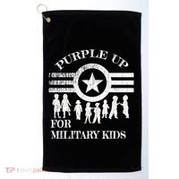 Cool Distressed Wear Purple Military Children Golf Towel thumb 0