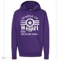 Cool Distressed Wear Purple Military Children Hoodie thumb 0