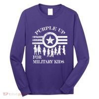 Cool Distressed Wear Purple Military Children Long Sleeve Shirt thumb 0
