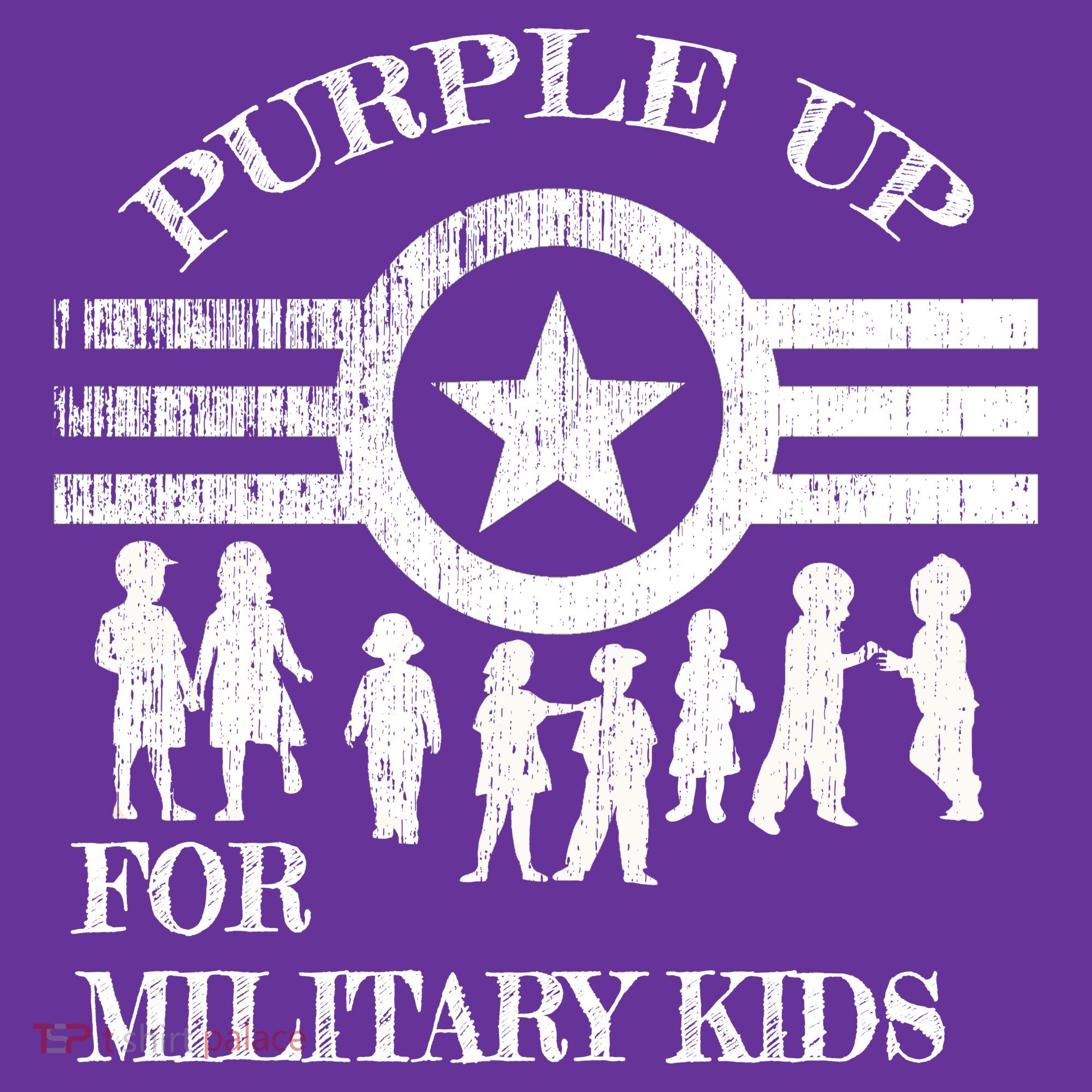 Cool Distressed Wear Purple Military Children Sweatshirt