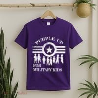 Cool Distressed Wear Purple Military Children T-Shirt thumb 2