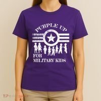 Cool Distressed Wear Purple Military Children T-Shirt thumb 4