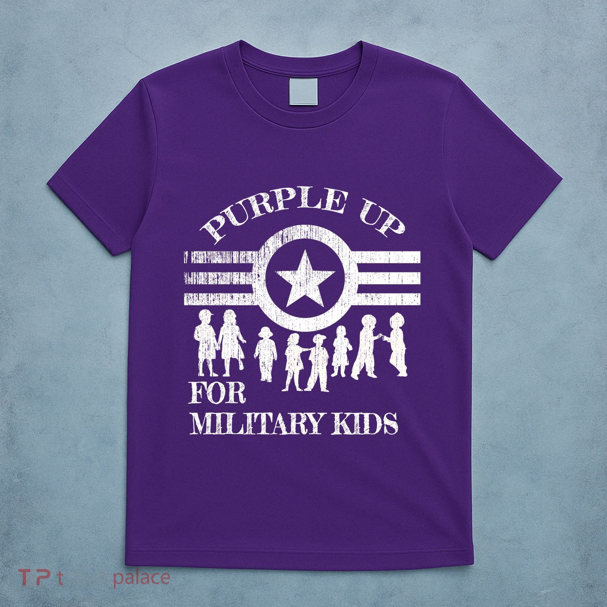 Cool Distressed Wear Purple Military Children T-Shirt