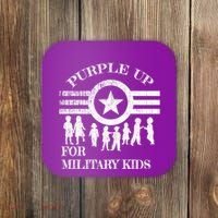 Cool Distressed Wear Purple Military Children Coaster thumb 0
