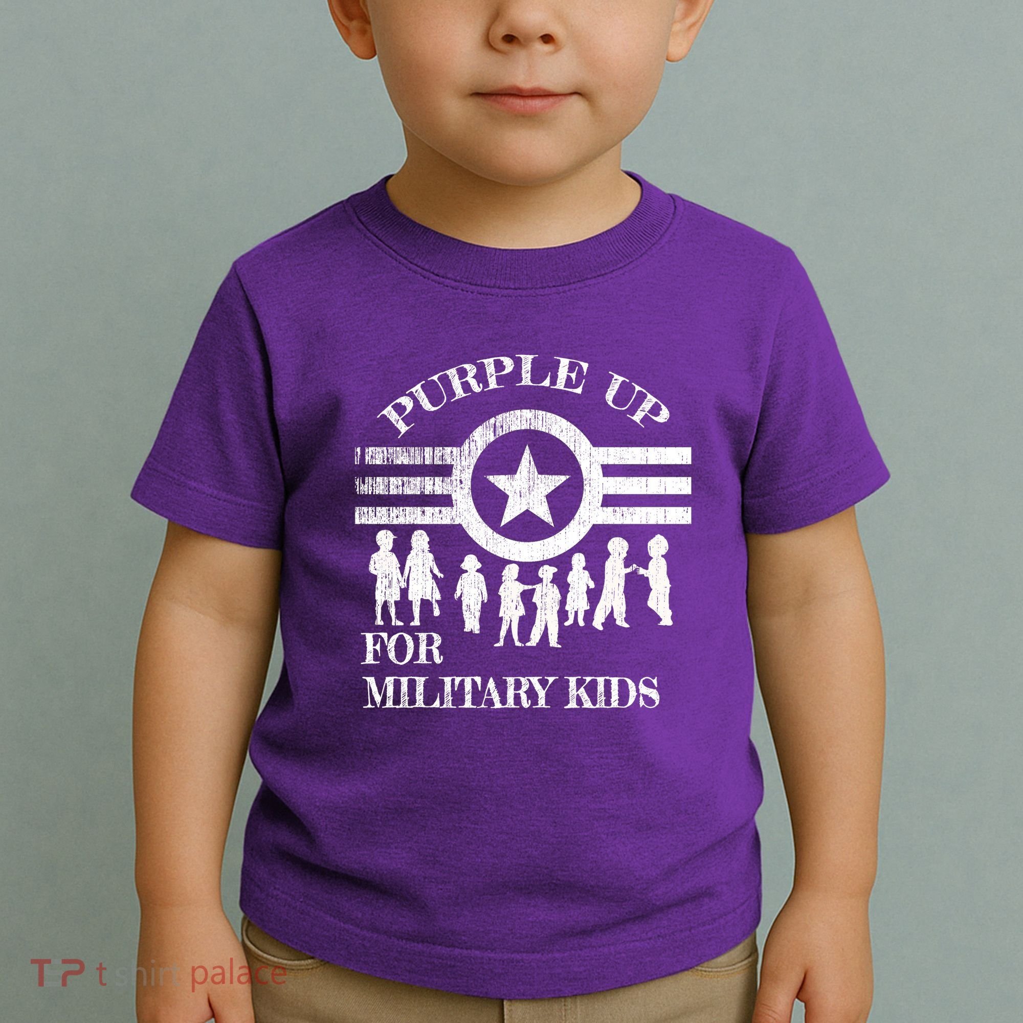 Cool Distressed Wear Purple Military Children Toddler T-Shirt