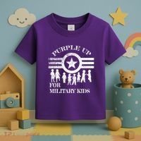 Cool Distressed Wear Purple Military Children Toddler T-Shirt thumb 3