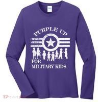 Cool Distressed Wear Purple Military Children Women's Long Sleeve Shirt thumb 0