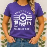 Cool Distressed Wear Purple Military Children Women's T-Shirt thumb 2