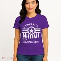 Cool Distressed Wear Purple Military Children Women's T-Shirt thumb 4