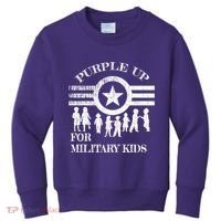 Cool Distressed Wear Purple Military Children Kids Sweatshirt thumb 0