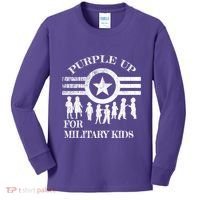 Cool Distressed Wear Purple Military Children Kids Long Sleeve Shirt thumb 0