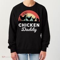 Chicken Daddy With Retro Sunset, Funny Chicken Lover, Farmer Women's Sweatshirt thumb 0