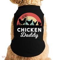 Chicken Daddy With Retro Sunset, Funny Chicken Lover, Farmer Doggie Tank thumb 0