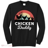 Chicken Daddy With Retro Sunset, Funny Chicken Lover, Farmer Sweatshirt thumb 0