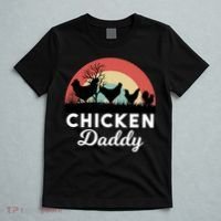 Chicken Daddy With Retro Sunset, Funny Chicken Lover, Farmer T-Shirt thumb 5