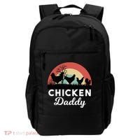 Chicken Daddy With Retro Sunset, Funny Chicken Lover, Farmer Backpack thumb 0