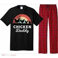 Chicken Daddy With Retro Sunset, Funny Chicken Lover, Farmer Pajama Set thumb 0