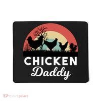 Chicken Daddy With Retro Sunset, Funny Chicken Lover, Farmer Mousepad thumb 0
