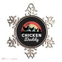 Chicken Daddy With Retro Sunset, Funny Chicken Lover, Farmer Ornament thumb 0