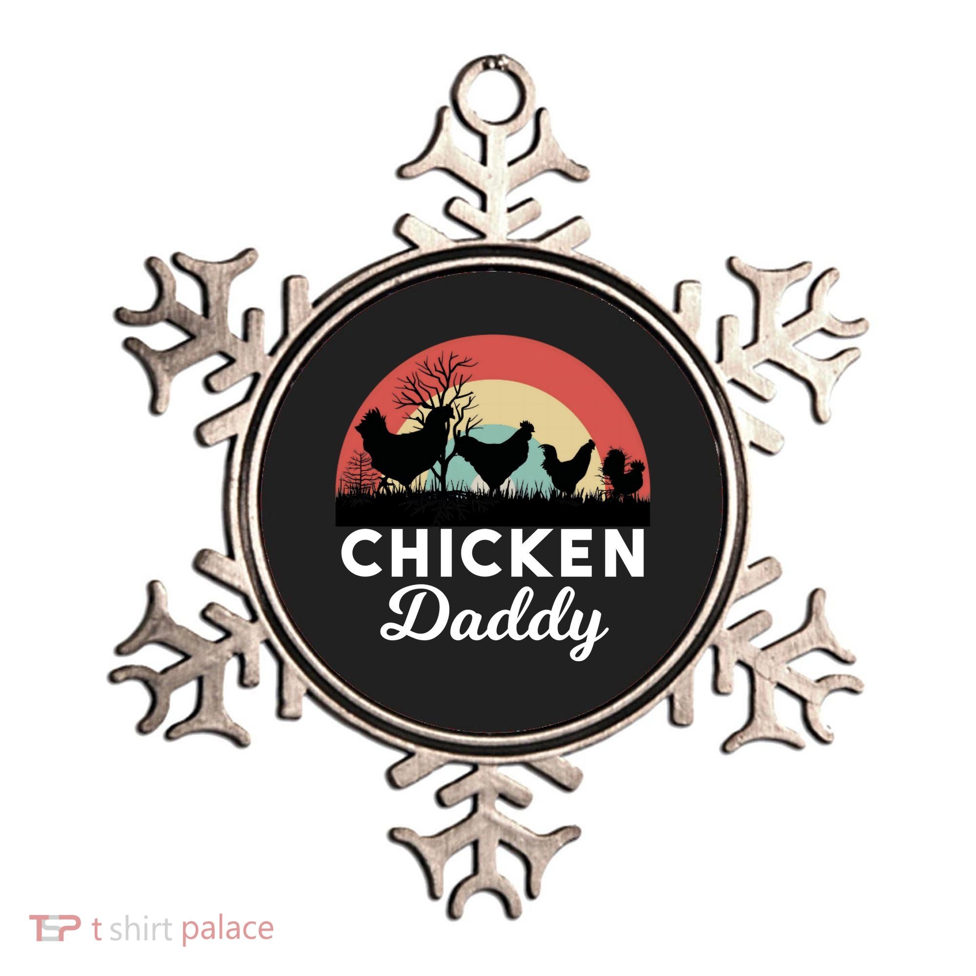 Chicken Daddy With Retro Sunset, Funny Chicken Lover, Farmer Ornament