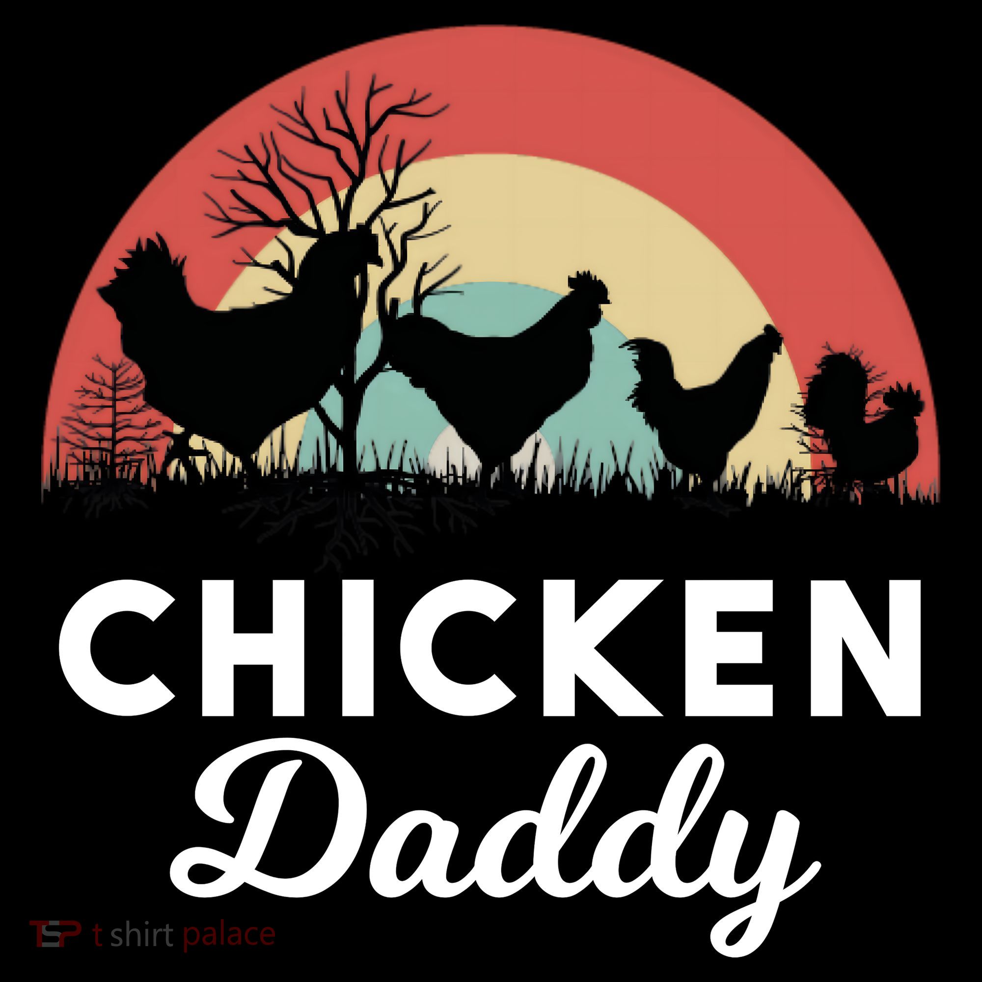 Chicken Daddy With Retro Sunset, Funny Chicken Lover, Farmer Women's Tank Top