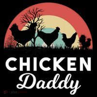Chicken Daddy With Retro Sunset, Funny Chicken Lover, Farmer Baby Bodysuit thumb 2