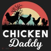 Chicken Daddy With Retro Sunset, Funny Chicken Lover, Farmer Hat thumb 2