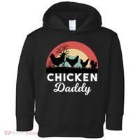Chicken Daddy With Retro Sunset, Funny Chicken Lover, Farmer Toddler Hoodie thumb 0