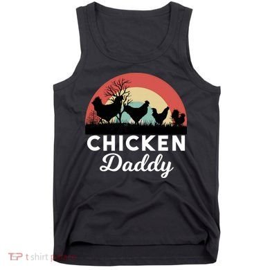 Chicken Daddy With Retro Sunset, Funny Chicken Lover, Farmer Tank Top
